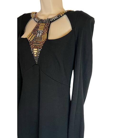 Venus Gladiator Neck Jeweled Cocktail Dress Structured 10 Cut Out Curvy Sexy - Picture 5 of 11